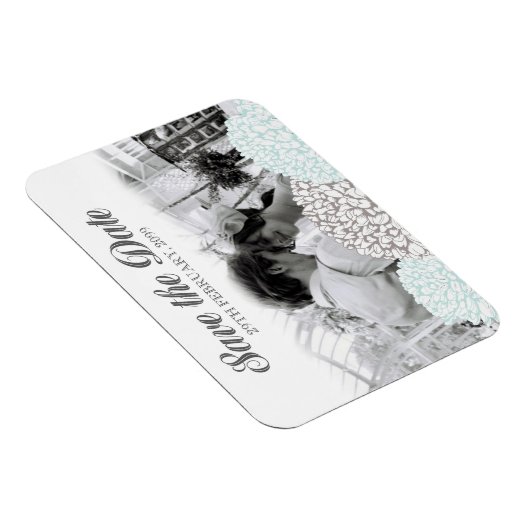 ヴィンテージアクアフラワーズデイトフレキシブルマグネットを保存 マグネット (右側)