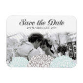 ヴィンテージアクアフラワーズデイトフレキシブルマグネットを保存 マグネット (横)