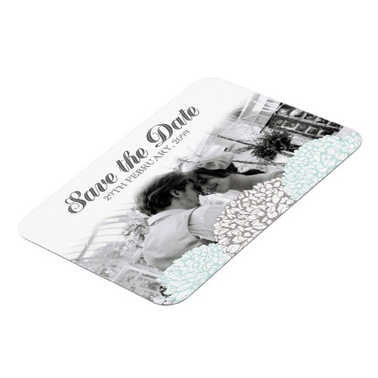 ヴィンテージアクアフラワーズデイトフレキシブルマグネットを保存 マグネット (左側)