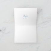 ヴィンテージアクアブルーの葉の巻き結婚式のお礼 サンキューカード (内部)