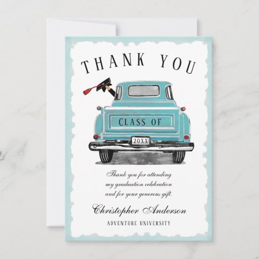 ヴィンテージアクアブルートラッククラス2025卒業 サンキューカード (正面)