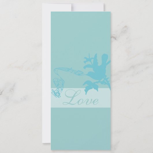 ヴィンテージアクアラブバード結婚式招待状 招待状 (裏面)