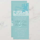 ヴィンテージアクアラブバード結婚式招待状 招待状 (正面/裏面)