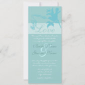 ヴィンテージアクアラブバード結婚式招待状 招待状 (正面)