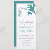 ヴィンテージアクアラブバード結婚式招待状 招待状 (正面/裏面)