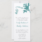 ヴィンテージアクアラブバード結婚式招待状 招待状 (正面)