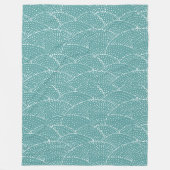 ヴィンテージアクアレトロ幾何ドット抽象芸術波 フリースブランケット (正面)