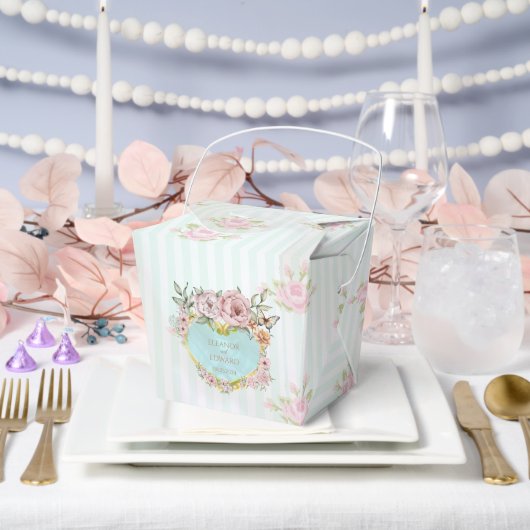 ヴィンテージアクア牡丹結婚式の引き出物ボックス フェイバーボックス (ウェディング)