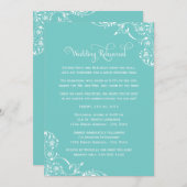 ヴィンテージアクア結婚スクロールのリハーサル 招待状 (正面/裏面)