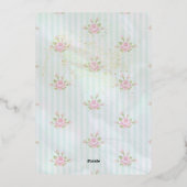 ヴィンテージアクア結婚牡丹フォイル招待状 箔招待状 (裏面)