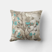 ヴィンテージアクア花グランジフローラカスタム クッション (裏面)