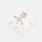 ヴィンテージアクア赤面メイスンジャーフローラブライダルシャワー 縁ありカクテルナプキン (角)