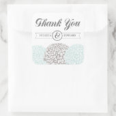 ヴィンテージアクア《植物》百日草フラワーズサンキューステッカー スクエアシール (バッグ)