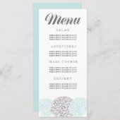 ヴィンテージアクア《植物》百日草フラワー結婚ズのメニューカード メニュー (正面/裏面)