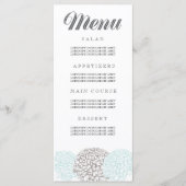 ヴィンテージアクア《植物》百日草フラワー結婚ズのメニューカード メニュー (正面)