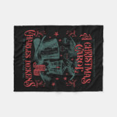 ヴィンテージアクリスマスカロルクリスマスライトアカデミアライト フリースブランケット (正面(横))