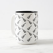 ヴィンテージアコースティックカスタムギターの背景色 ツートーンマグカップ (正面左)