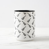 ヴィンテージアコースティックカスタムギターの背景色 ツートーンマグカップ (中央)