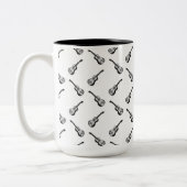 ヴィンテージアコースティックカスタムギターの背景色 ツートーンマグカップ (左)