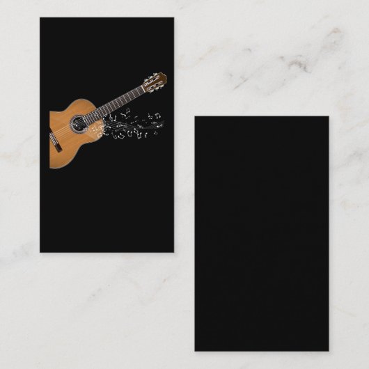 ヴィンテージアコースティックギターグラフィック音符 名刺 (正面/裏面)