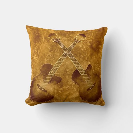 ヴィンテージアコースティックギター枕 クッション (正面)