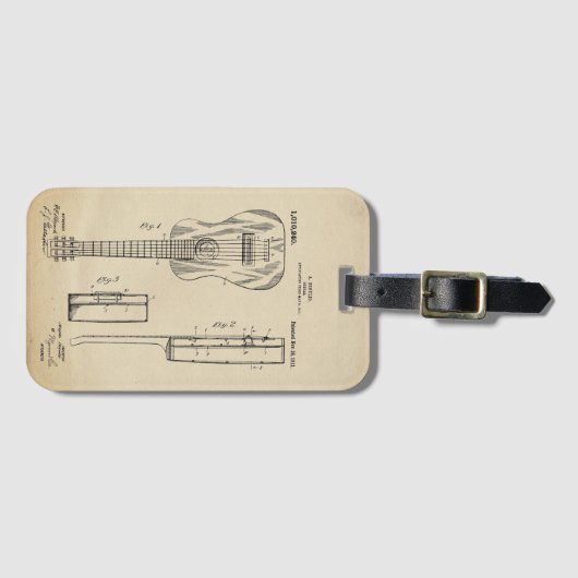 ヴィンテージアコースティックギター特許 ラゲッジタグ (正面横)