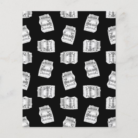 ヴィンテージアコーディオンおもしろい音楽アートデザインブラック (正面)