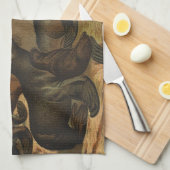 ヴィンテージアシカビーチ海洋生物動物 キッチンタオル (四つ折り)