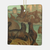 ヴィンテージアシカビーチ海洋生物動物 セラミックオーナメント (左)