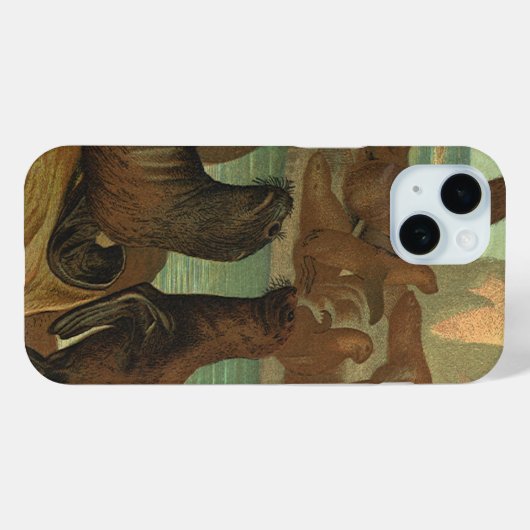 ヴィンテージアシカビーチ海洋生物動物 Case-Mate iPhoneケース (裏面 (横))