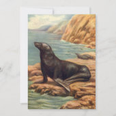 ヴィンテージアシカ海の海のそばの海の哺乳類 (正面)