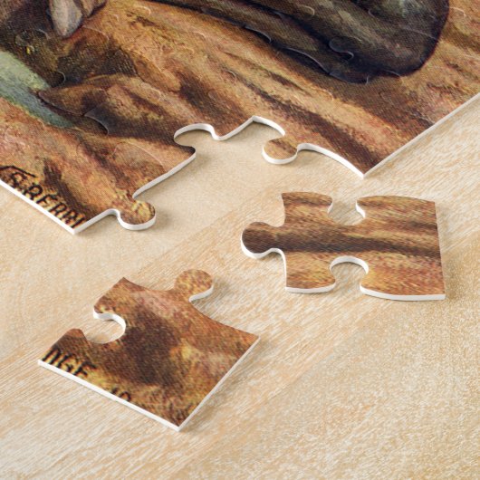 ヴィンテージアシカ海の海のそばの海の哺乳類 ジグソーパズル (側面)