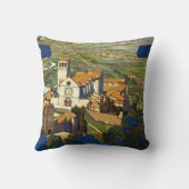 ヴィンテージアシシイタリア旅行観光広告 クッション (裏面)