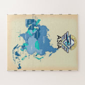 ヴィンテージアジアの地図 ジグソーパズル (横)