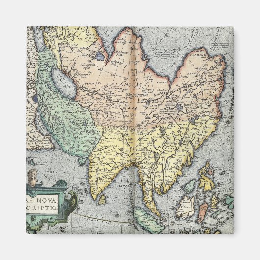 ヴィンテージアジアの地図 | 1592 マグネット (正面)
