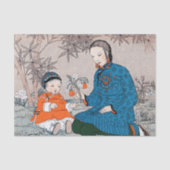 ヴィンテージアジアの母ベビー花の母の日 薄葉紙 (正面)