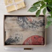 ヴィンテージアジアの激しい虎(赤日) 薄葉紙 (ギフト)