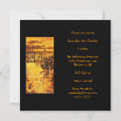 ヴィンテージアジアンアート金ゴールド50誕生日 招待状 (裏面)