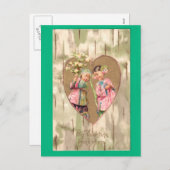 ヴィンテージアジアンガールズバレンタイン シーズンポストカード (正面/裏面)