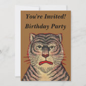 ヴィンテージアジアンタイガー誕生日 招待状 (正面)