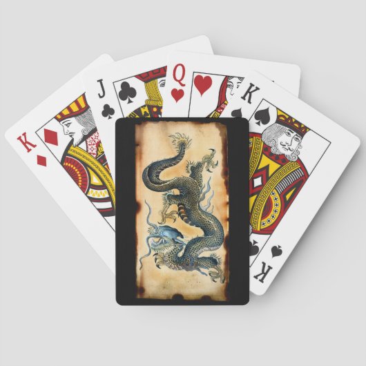 ヴィンテージアジアンドラゴンファンタジーアートトランプ トランプ (裏面)