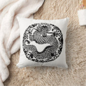ヴィンテージアジアンドラゴンホームデコ枕 クッション (ブランケット)