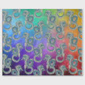 ヴィンテージアジアンブルードラゴンギフトラッピング紙 ラッピングペーパー (フラット)