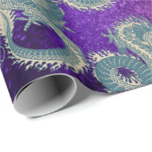 ヴィンテージアジアンブルードラゴンギフトラッピング紙 ラッピングペーパー (ロールコーナー)