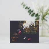 ヴィンテージアジア猫が魚を捕る ポストカード (スタンド正面)