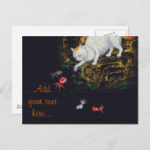 ヴィンテージアジア猫が魚を捕る ポストカード (正面/裏面)