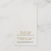 ヴィンテージアジア金ゴールド孔雀とロータスブラックリネン 名刺 (裏面)