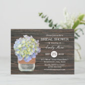 ヴィンテージアジサイフローラメイソンジャーブライダルシャワー 招待状 (スタンド正面)