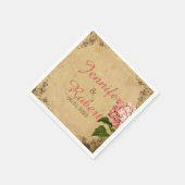 ヴィンテージアジサイ結婚ズナプキン スタンダードカクテルナプキン (角)