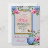 ヴィンテージアジスピンク | Blue Mother's Day Brunch 招待状 (正面)